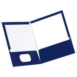 Oxford Laminated 2-Pocket Folder, Dark Blue, Pack of 25 087468