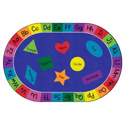 Image for Childcraft Rainbow of Shapes Carpet, 10 Feet 6 Inches x 13 Feet 2 Inches, Oval, Primary from School Specialty
