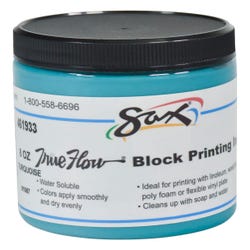 Image for Sax Water Soluble Block Printing Ink, 8 Ounce Jar, Turquoise from School Specialty