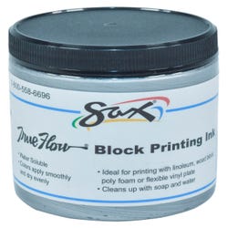 Image for Sax Water Soluble Block Printing Ink, 8 Ounce Jar, Silver from School Specialty