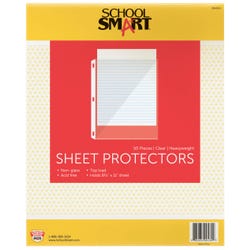 Image for School Smart Top Loading Sheet Protectors, 8-1/2 x 11 Inches, Non-Glare Clear, Pack of 50 from School Specialty