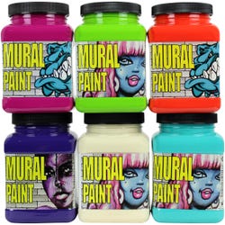 Chroma Mural Paint, Assorted Bright Colors, Pints, Set of 6 Item Number 2019443