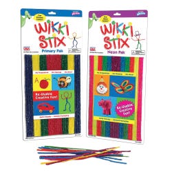 Image for Wikki Stix Combo Pack, 8 Inches, Primary and Neon Colors, Pack of 96 from School Specialty