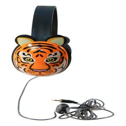 Image for Califone Listening First 2810-BE Over-Ear Stereo Headphones, Inline Volume Control, 3.5mm Plug, Tiger from School Specialty
