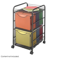 Image for Safco Onyx Mesh File Cart, 2 Drawer, 15-3/4 x 17 x 27 Inches, Black from School Specialty