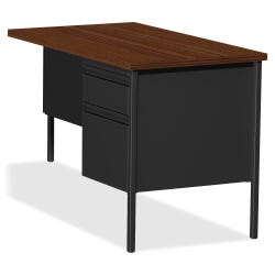 Image for Lorell Walnut Laminate Fortress Series, Right Pedestal Return, 42 x 24 x 29-1/2 Inches, Walnut/Black from School Specialty