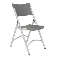 Image for National Public Seating Heavy Duty Plastic Folding Chair, 18-3/4 x 21-1/2 x 32 Inches, Charcoal Seat, Silver Frame, Pack of 4 from School Specialty