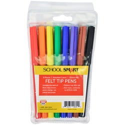 Image for School Smart Felt Tip Pen Marker, Water Based Ink Fine Tip, Assorted Colors, Pack of 8 from School Specialty