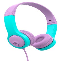 Image for JLAB JBuddies Folding Wired Kids On-Ear Headphones, Pink/Teal from School Specialty