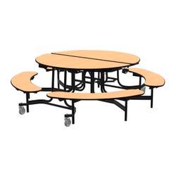 Classroom Select Mobile Table with Benches, Round, 60 Inches 4001244