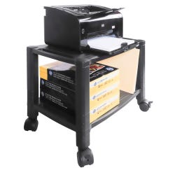 Kantek Mobile 2 Shelf Printer or Fax Stand, 14 x 13-1/4 x 20 Inches, Black 1566226