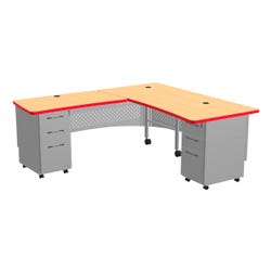 Image for Classroom Select NeoClass Double Pedestal Right or Left Return Teacher's Desk, 72 x 79 x 30 Inches from School Specialty