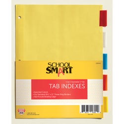 School Smart 5 Tab Index Paper Dividers, Assorted Colors Item Number 081940