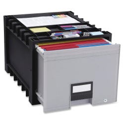 Image for Storex Archive File Storage Drawer, Letter/Legal, 14-1/4 x 18 x 11-1/2 Inches, Black/Gray from School Specialty