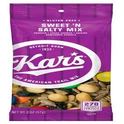 Image for Kar's Sweet N Salty Trail Mix Single-Serving Office Snack, 2 oz, Pack of 24 from School Specialty