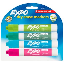 Image for EXPO Low Odor Dry Erase Marker, Chisel Tip, Assorted Fashion Colors, Set of 4 from School Specialty