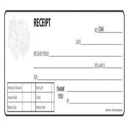 Image for Hammond & Stephens 2 parts Carbonless Record Receipt Book, 8-1/2 x 11 inches, 240 Receipts, Pre-Numbered from School Specialty
