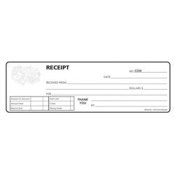 Hammond & Stephens 2 parts Carbonless Record Receipt Book, 8-1/2 x 11 inches, 240 Receipts, Pre-Numbered 1473616
