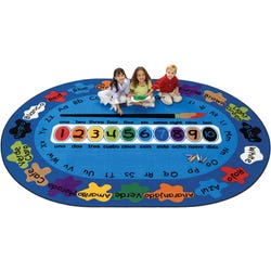 Image for Carpets for Kids Bilingual Paint by Numero Carpet, 8 Feet 3 Inches x 11 Feet 8 Inches, Oval Blue from School Specialty