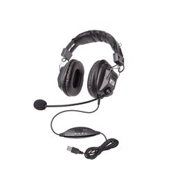 Image for Califone 3068MUSB CT Over-Ear Stereo Headset with Gooseneck Microphone and Inline Volume Control, USB Plug, Black, Each from School Specialty