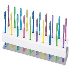 Image for School Health Classroom Toothbrush Rack, 20 Holes, White from School Specialty