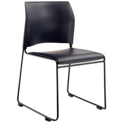 Image for National Public Seating Cafetorium Plush Vinyl Stack Chair, 20 x 19-1/4 x 30-3/4 Inches, Black Frame, Navy from School Specialty