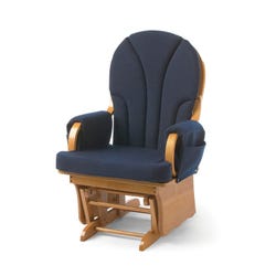 Image for Foundations Adult Lullaby Glider Rocker with Navy Seat, 25-1/2 x 27 x 41 Inches, Natural/Blue from School Specialty