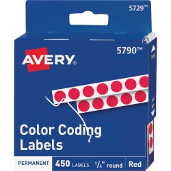 Image for Avery Permanent Color Coding Label, 1/4 Inch, Red, Pack of 450 from School Specialty