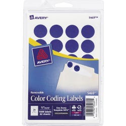 Image for Avery Printable Color Coding Labels, 3/4 Inch Diameter, Dark Blue, Pack of 1008 from School Specialty
