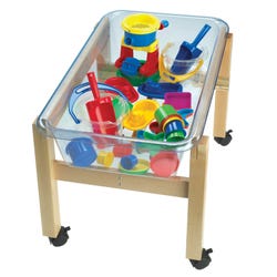 Image for Childcraft Mobile Mini Sand and Water Table With Play Set, 31-5/8 x 19-3/4 x 22-13/16 Inches from School Specialty