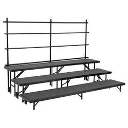 Image for National Public Seating Back Guardrail for 18 x 32 Straight Riser, Black from School Specialty