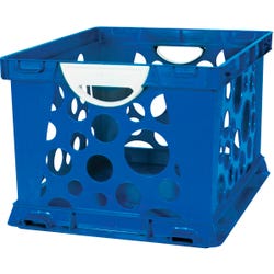 Image for Storex 2-Color Large Crate with Handles, Blue/White from School Specialty