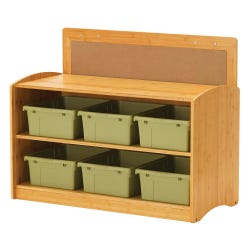 Image for Copernicus Bamboo Hide-away Shelf, 40-3/4 x 16-1/2 x 24 Inches, Sage Tubs from School Specialty