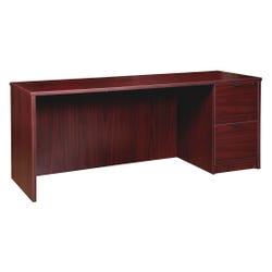 Image for Lorell Prominence Laminate Credenza, Right Pedestal, 66 x 24 x 29 Inches, Mahogany from School Specialty