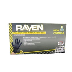 Image for SAS Raven Disposable Latex-Free Powder Free Gloves, XXL, Nitrile, Black, Pack of 100 from School Specialty