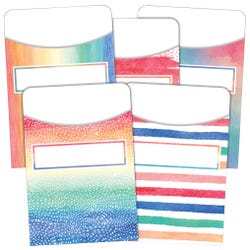 Image for Teacher Created Resources Library Pockets, 3-1/2 x 5 Inches, Watercolors, Set of 35 from School Specialty