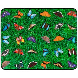 Image for Childcraft Photo-Fun Butterfly Seating Carpet, 10 Feet 6 Inches x 13 Feet 2 Inches, Rectangle from School Specialty