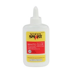 School Smart White School Glue, 4 Ounce Bottle, White 2124038
