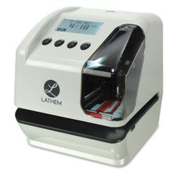 Image for Lathem LT5000 Electronic Time and Date Stamp, Clear/Gray from School Specialty