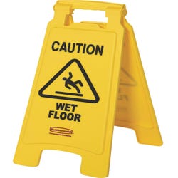 Image for Rubbermaid Double Sided Foldable Safety Sign, 11 in W X 25 in H Open, Caution Wet Floor, Yellow from School Specialty