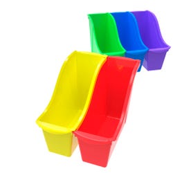 Image for Storex Small Interlocking Book Bins, 11-3/4 x 4-1/2 x 8-1/2 Inches, Assorted Colors, Set of 30 from School Specialty