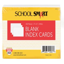 Image for School Smart Unruled Index Cards, 4 x 6 Inches, White, Pack of 100 from School Specialty
