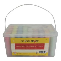 Image for School Smart Sidewalk Chalk Tub, Assorted Colors, Pack of 52 from School Specialty