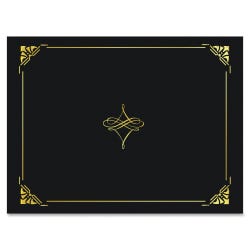 Image for Geographics Gold Foil Border Certificate Holder, 8-1/2 x 11 in, Black, 5 Sheets Per Pack from School Specialty
