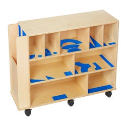Image for Childcraft Mobile Block Cabinet with Adhesive Labels, 40-1/8 x 13 x 25-3/8Inches from School Specialty