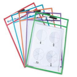 Learning Resources Write and Wipe Pockets, Set of 5, Item Number 1426286