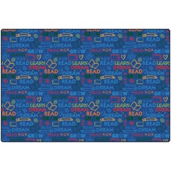 Carpets for Kids Read To Dream Pattern Rug, 4 x 6 Feet, Rectangle, Multicolored, Item Number 1467838