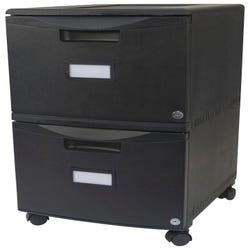 Image for Storex Ind. 2-Drawer Locking Mobile Filing Cabinet -- File Cabinet, 2 Drawers, Ltr/Lgl, 15-1/2 x 18-1/2 x 26-1/4 Inches, BLACK from School Specialty