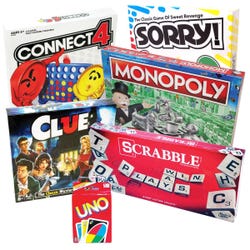 Image for Monopoly, Clue, Scrabble, UNO and Connect Four Game Set from School Specialty