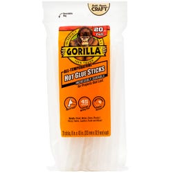 Image for Gorilla Glue 8 Inch Full-Size Hot Glue Sticks, Pack of 20 from School Specialty
